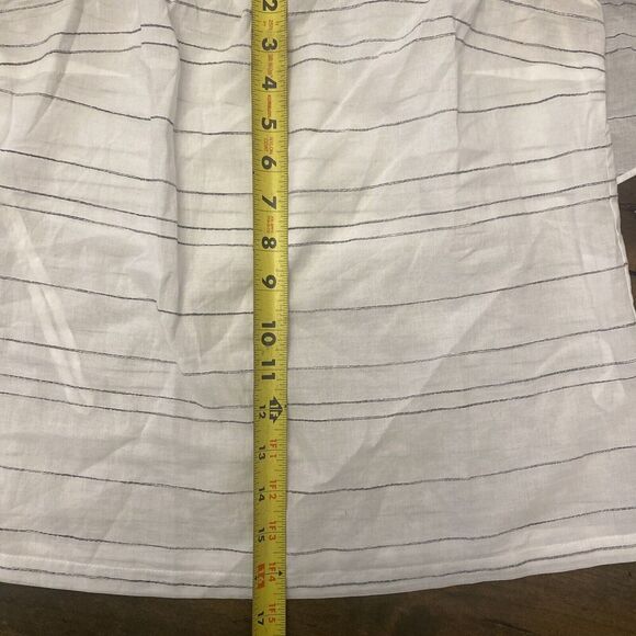Worth Off The Shoulder Blouse Size white blouse subtle striped summer edwardian - Picture 4 of 8